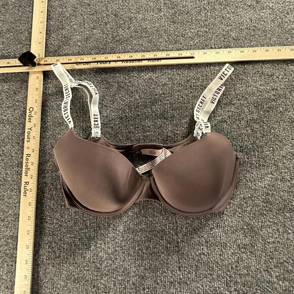 Victoria's Secret Other - Victoria's Secret T-Shirt‎ Lightly Lined Scoop Demi Bra Logo Strap 34DD #532